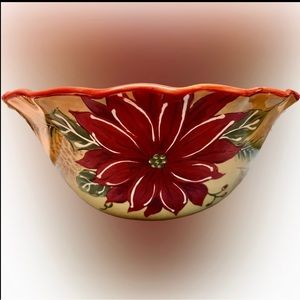 Maxcera Honey Poinsettia Large Serving Bowl